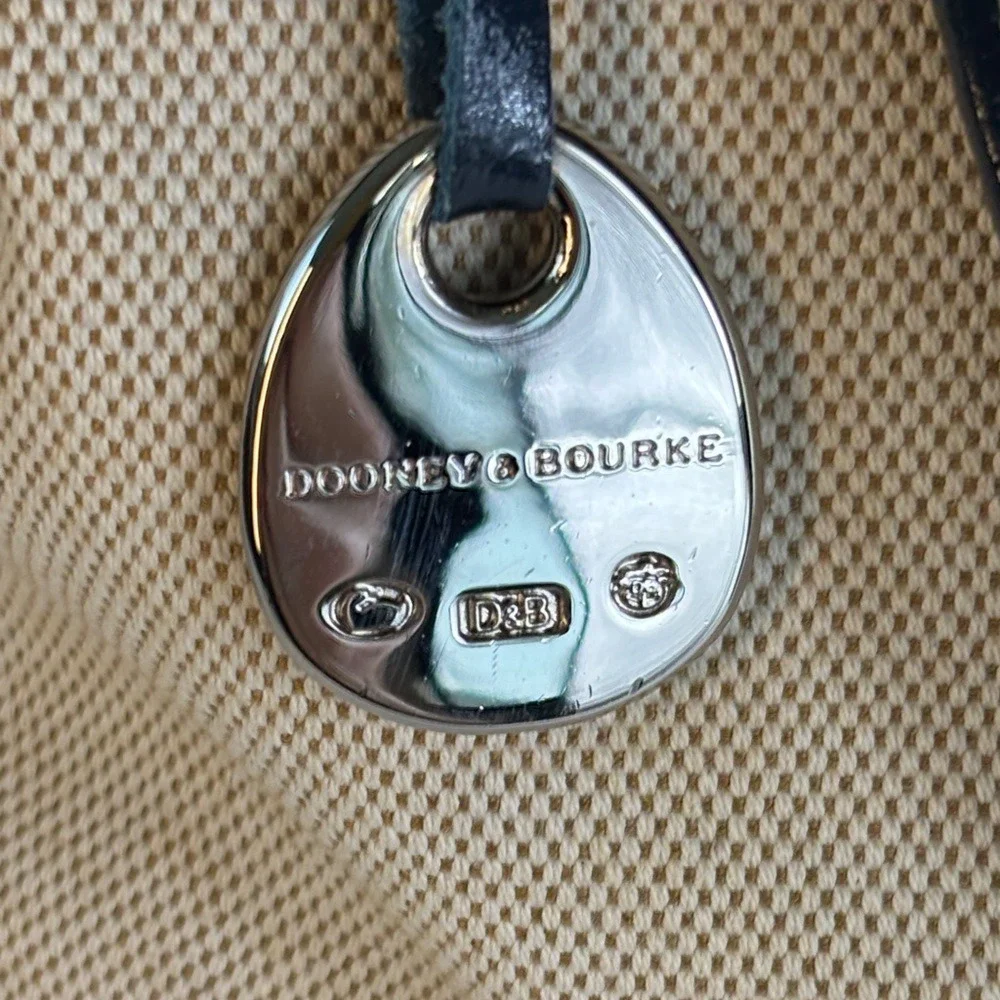 Vintage‎ Dooney & Bourke Made in Italy Canvas Patent Leather Tote Bag